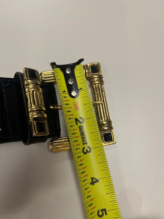 Source Unknown Black Patent Belt with Gold Ornate Buckle M/L main image 6